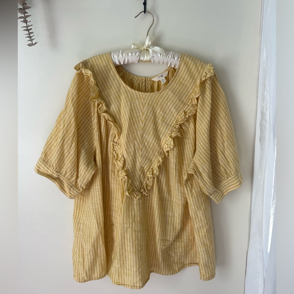 Terra & Sky Yellow Striped Blouse